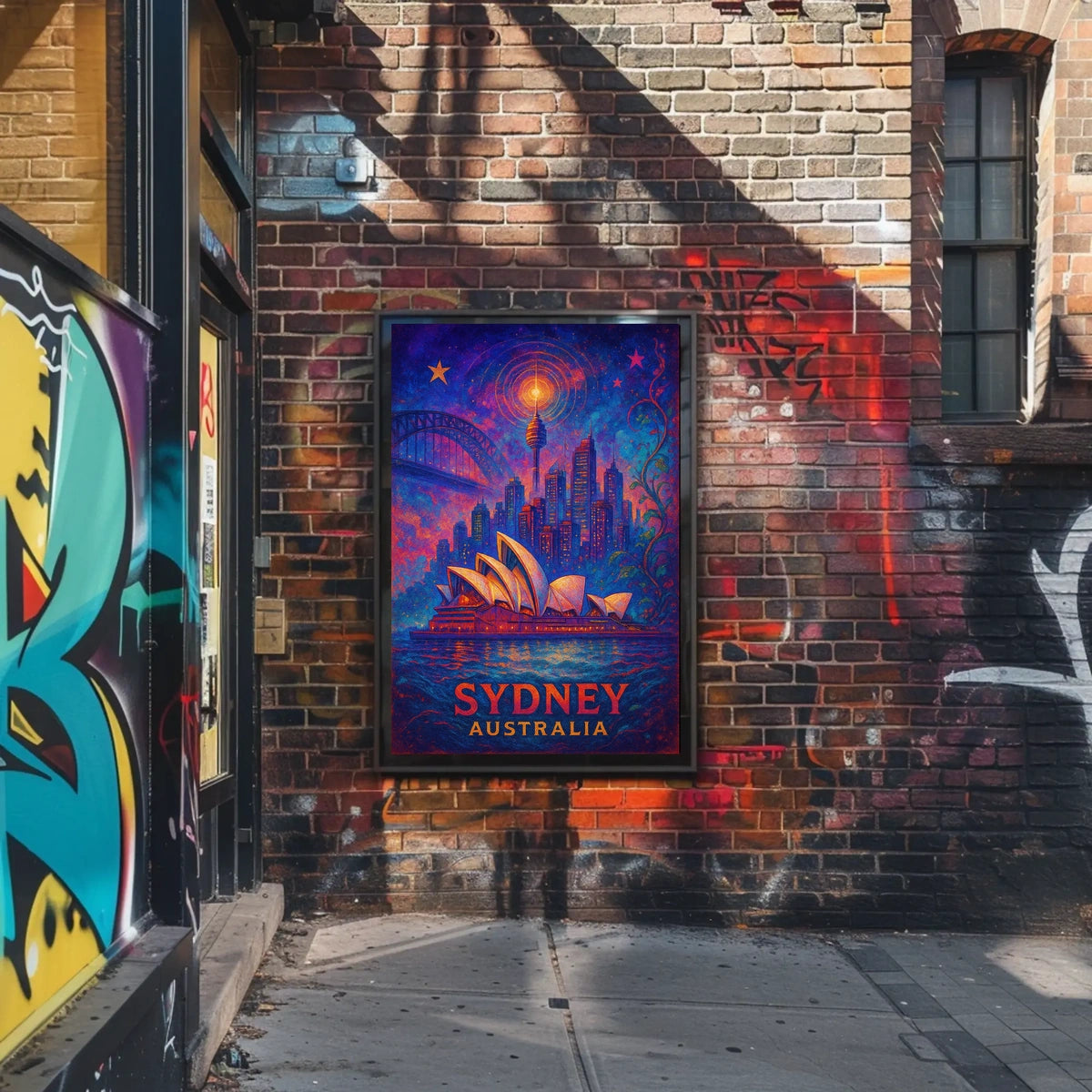 Sydney Opera House Vibrant Artistic Poster Print