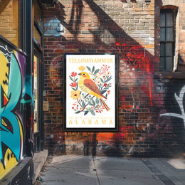 Yellowhammer Bird Alabama Nature Art Poster Print