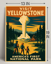 Visit Yellowstone Americas First National Park Poster PosterGoat