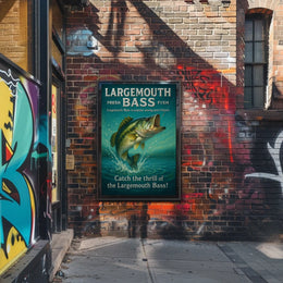 Largemouth Bass Vintage Fishing Adventure Poster