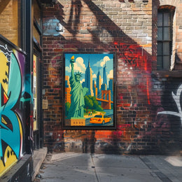 Discover New York City A Vibrant Illustration of Iconic Landmarks
