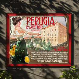 Vintage Perugia Palace Hôtel Poster PosterGoat