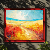 Vibrant Impressionistic Rural Landscape Abstract Painting