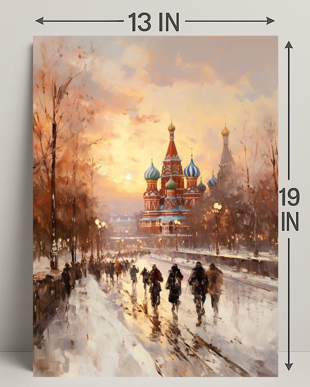 Winter Stroll By St. BasilS Cathedral Poster