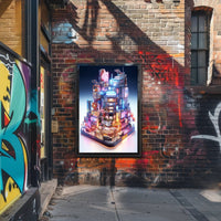 Neon Cityscape Poster
