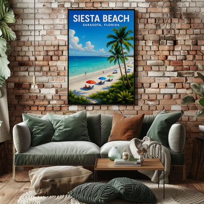 Siesta Beach Sarasota Florida Palm Coast Poster Poster