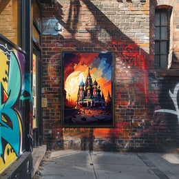 Vibrant St. Basil's Cathedral Travel Art Poster