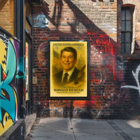 Ronald Reagan 40th President of the United States Vintage Watercolor Poster