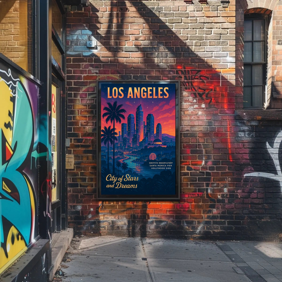 Los Angeles Dreamscape: Vintage-Inspired Cityscape Poster
