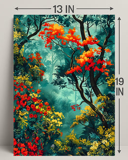 Vibrant Forest Scene William Morris Art Poster