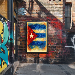 Cuban Flag In Watercolor Poster