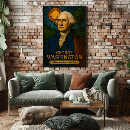 George Washington First President Portrait Travel Poster