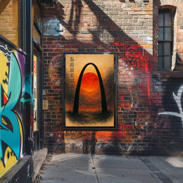 Gateway Arch Sunset Wall Art Print