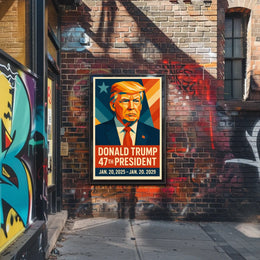 President Donald Trump Visionary Leader in Technicolor Poster