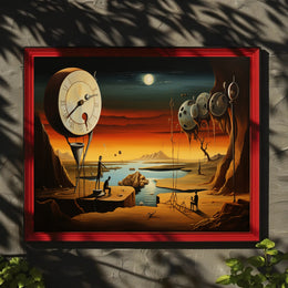 Surreal Desert Timepiece: Abstract or Artistic Poster