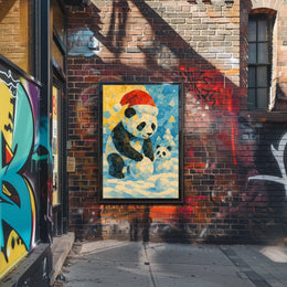 Festive Panda Winter Wonderland Poster