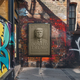 Trump Legacy Stone Relief Monument Patriotic Poster