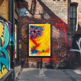 Abstract Union Jack Watercolor Poster