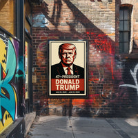 Trump Visionary Red Black Patriotic Minimalist Poster