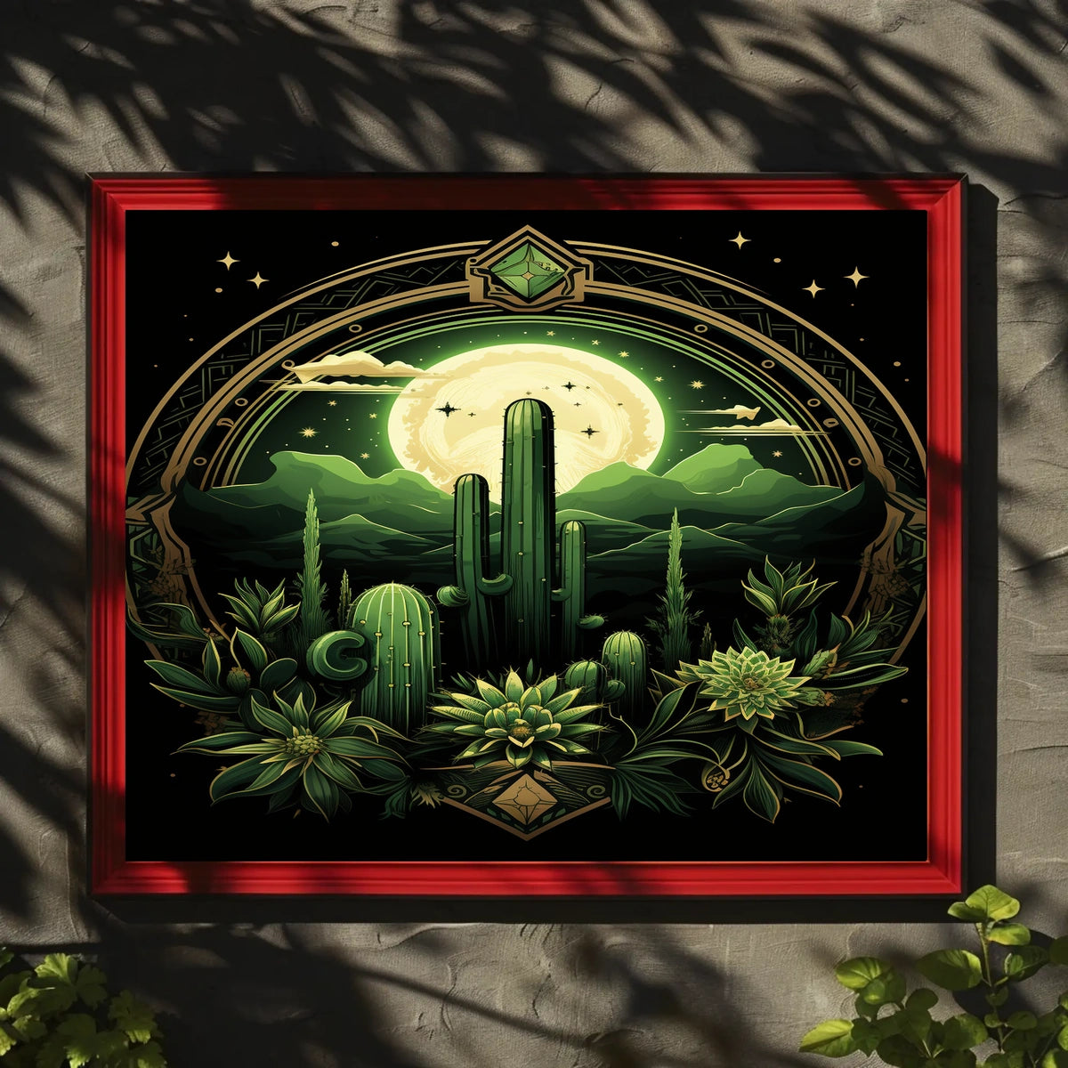 Desert Moonlit Oasis Poster