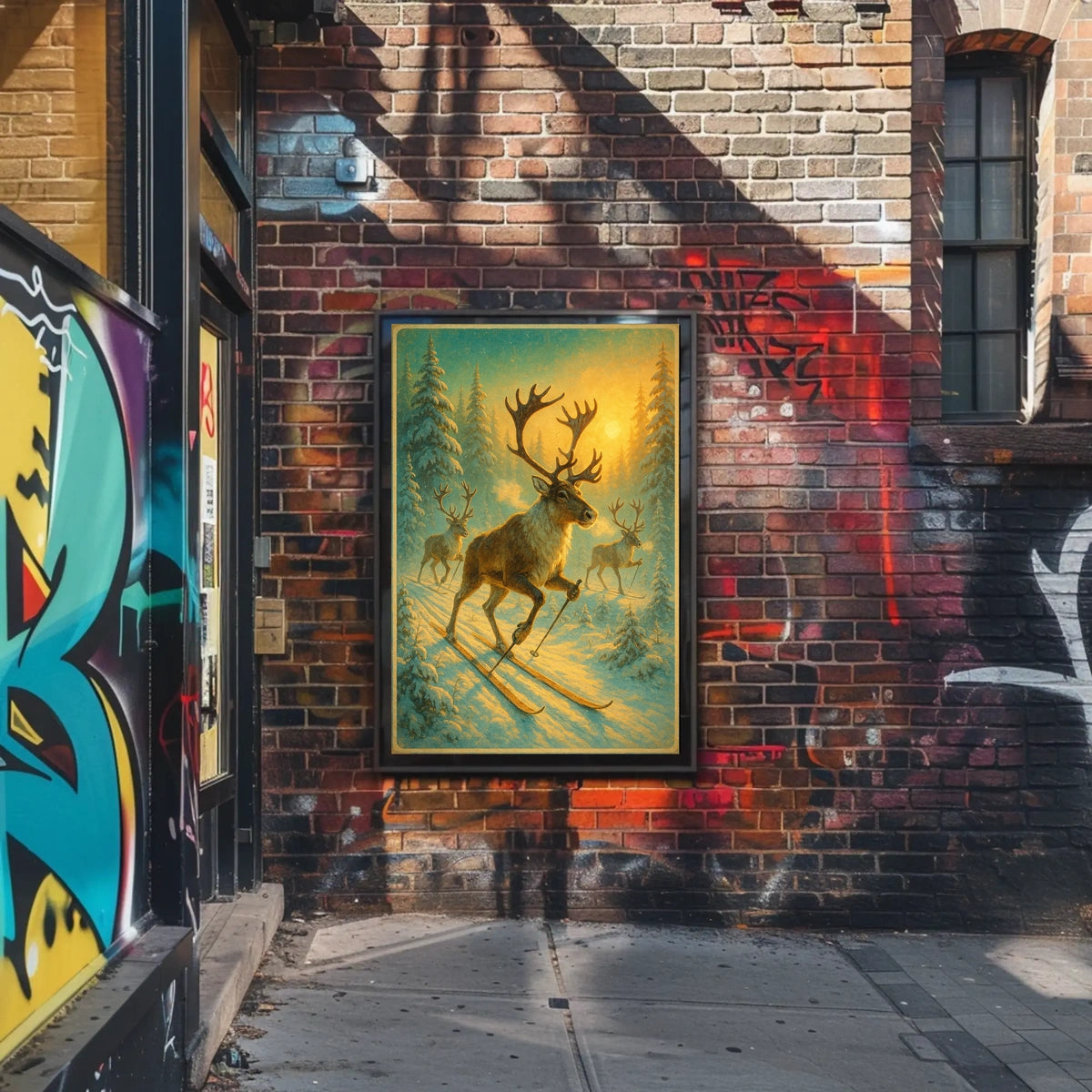 Reindeer Ski Adventure Poster