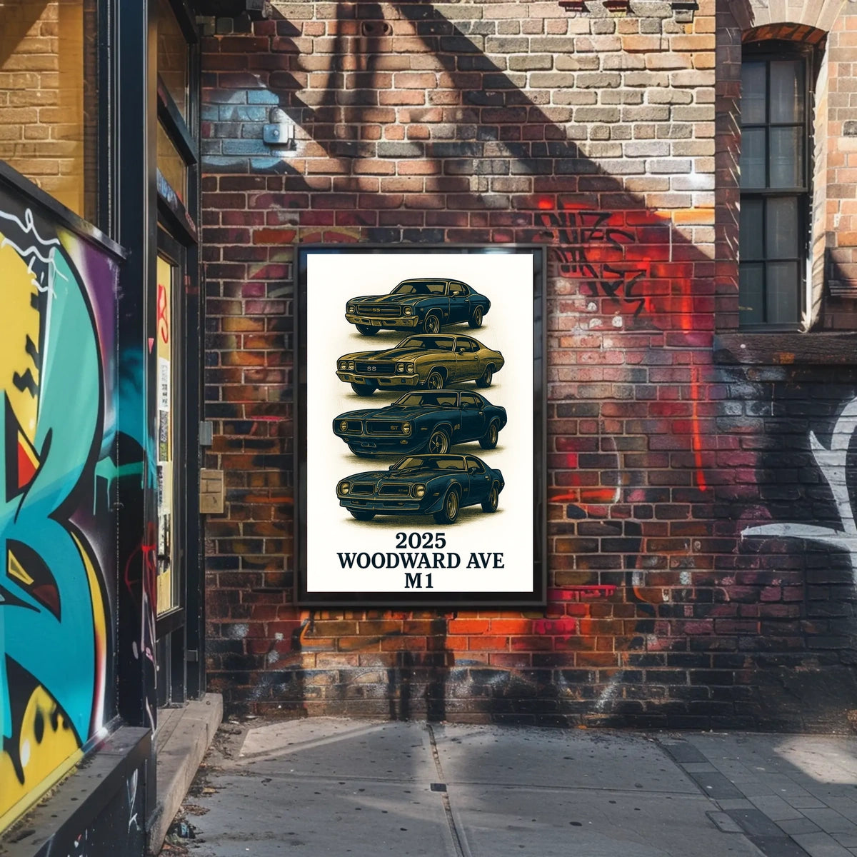 Classic Cars on Woodward Ave Poster