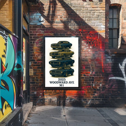 Classic Cars on Woodward Ave Poster