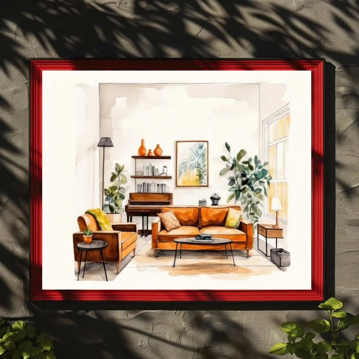 Cozy Living Room Illustration Poster