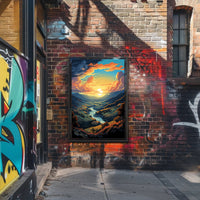 Majestic Sunset Valley Poster