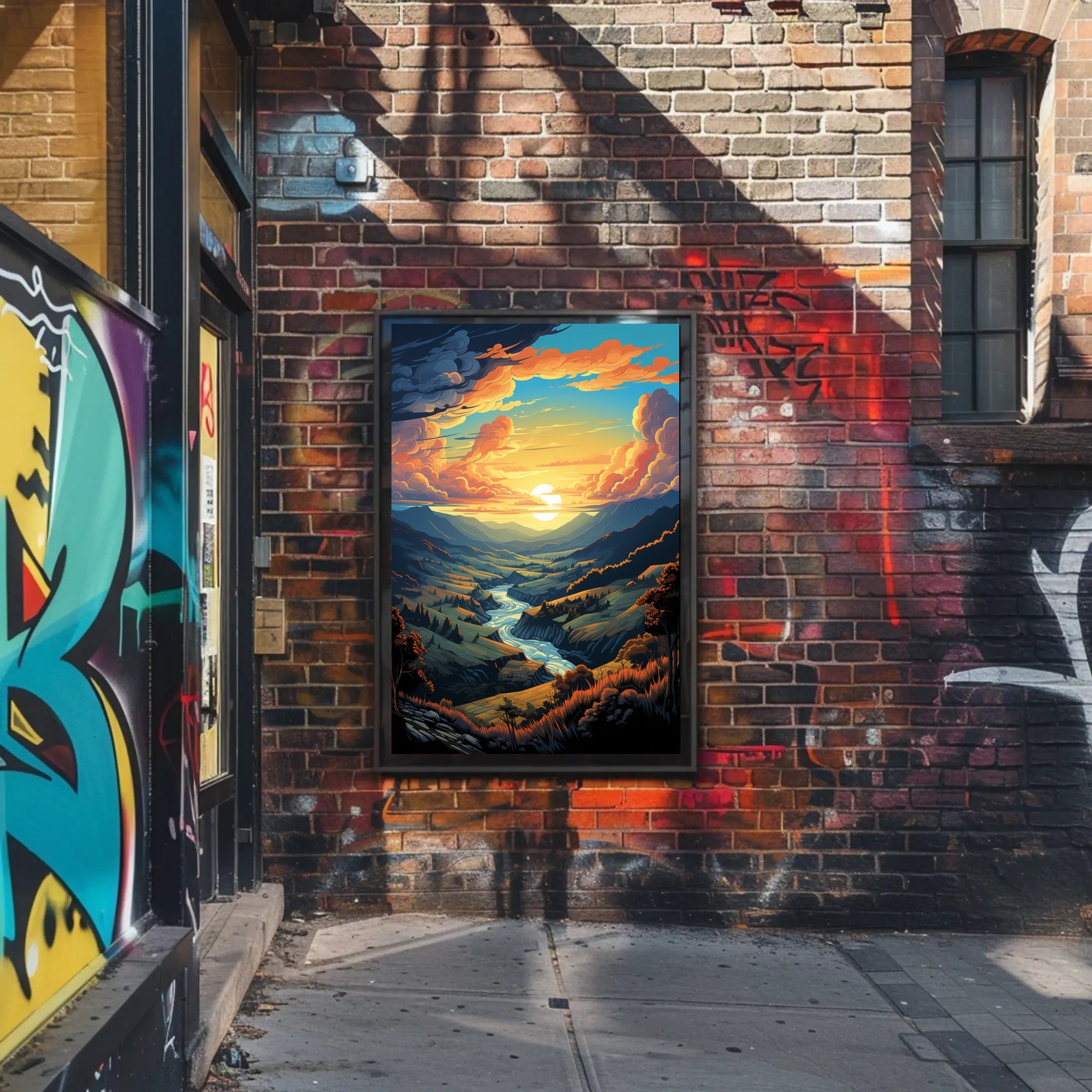 Majestic Sunset Valley Poster