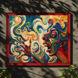 Vivid Abstract Face: Surreal Expression Art Poster