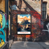 Edinburgh Castle Illustrated Travel Poster