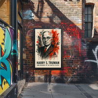 Harry S. Truman Watercolor Historical Presidential Poster
