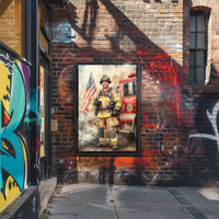smiling firefighter Poster