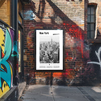 New York City Aerial Skyline Poster Modern Wall Art