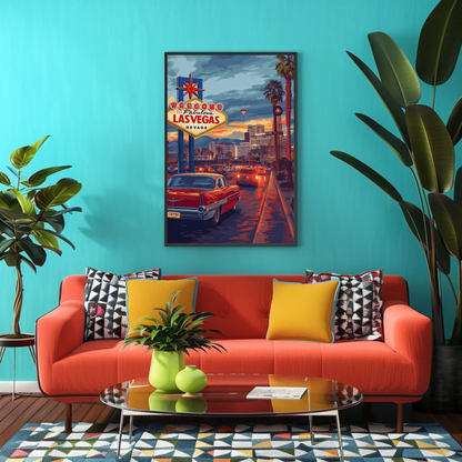 Vintage Travel Poster - Las Vegas, Nevada Lights