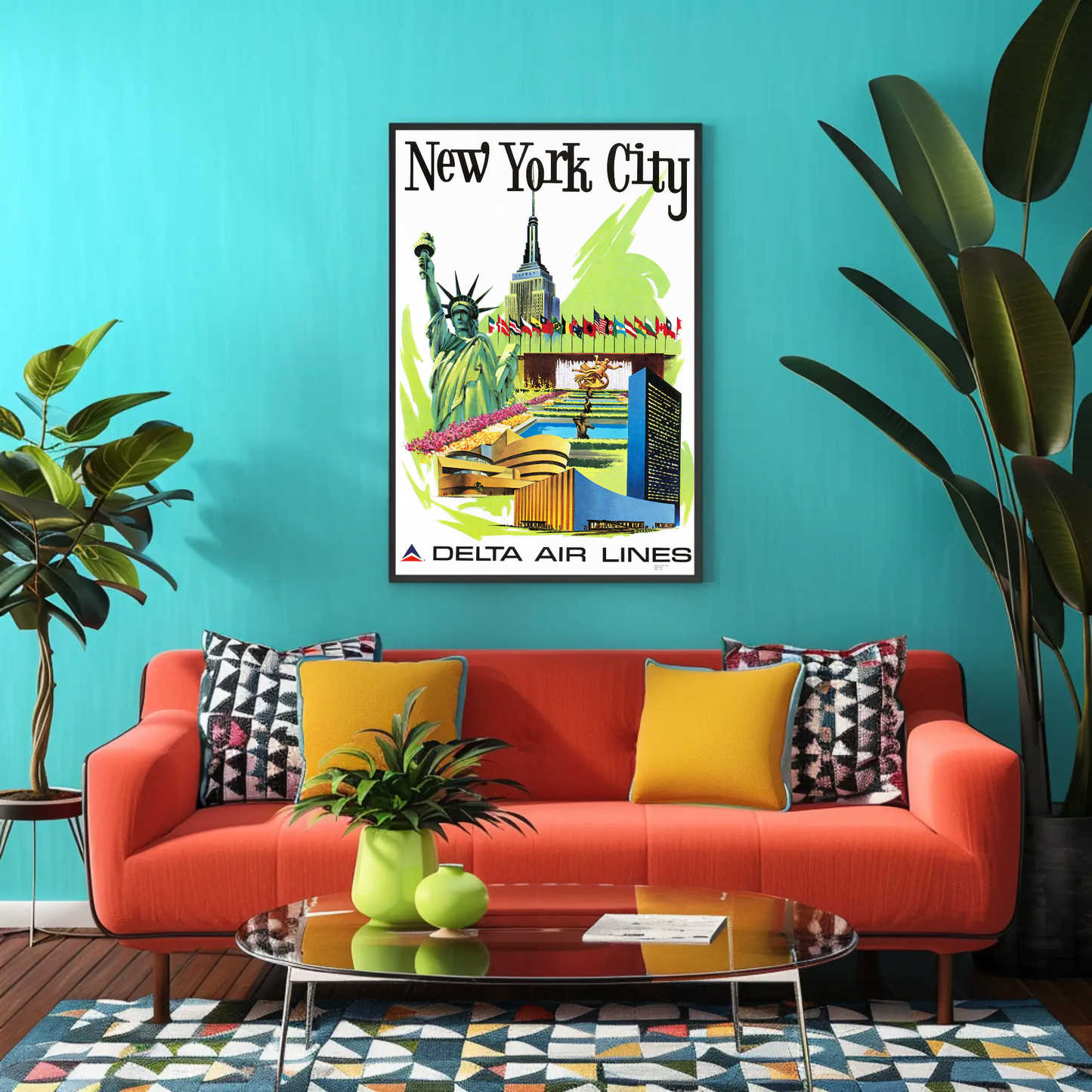 New York City Air Lines Travel Poster