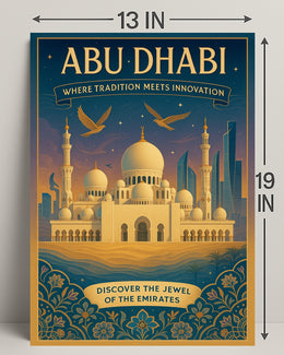 Abu Dhabi Fusion: Modern Meets Tradition Urban or Cityscape Poster