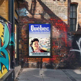 Vintage Québec Winter Wonderland Travel Poster PosterGoat