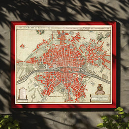 Vintage Map of Paris Wall Mural. Plattegrond van Parijs (ca. 1721–1774)