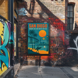 San Diego Where the Sun Meets the Sea Poster