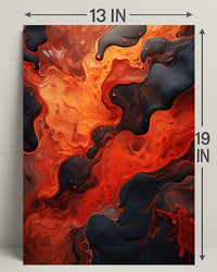 Fiery Abstract Flow Abstract Poster