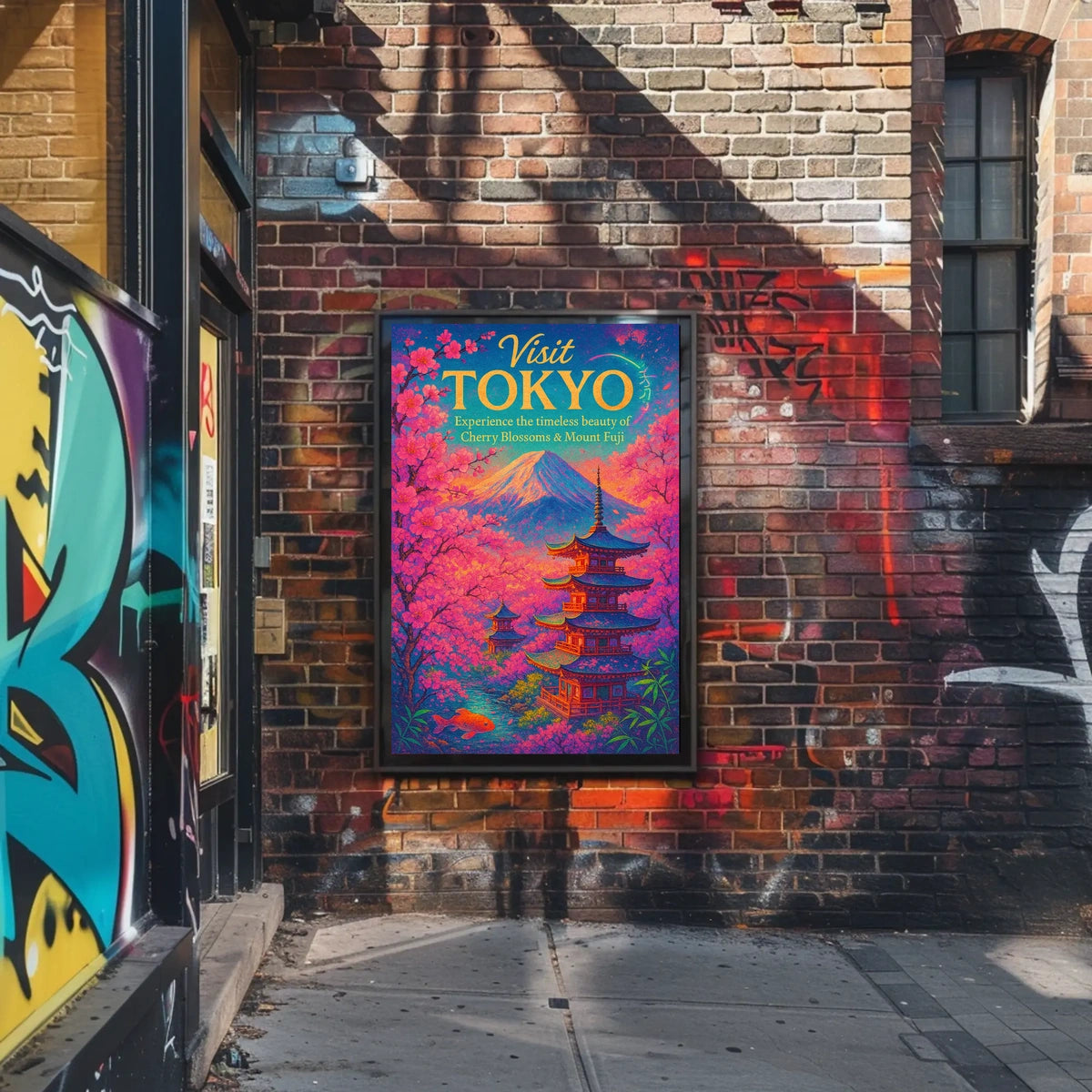 Visit Tokyo Cherry Blossoms Mount Poster