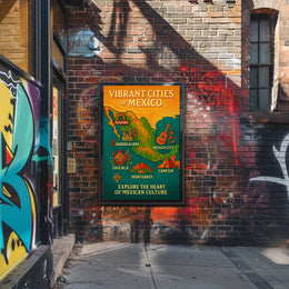 Vibrant Cities of Mexico Poster