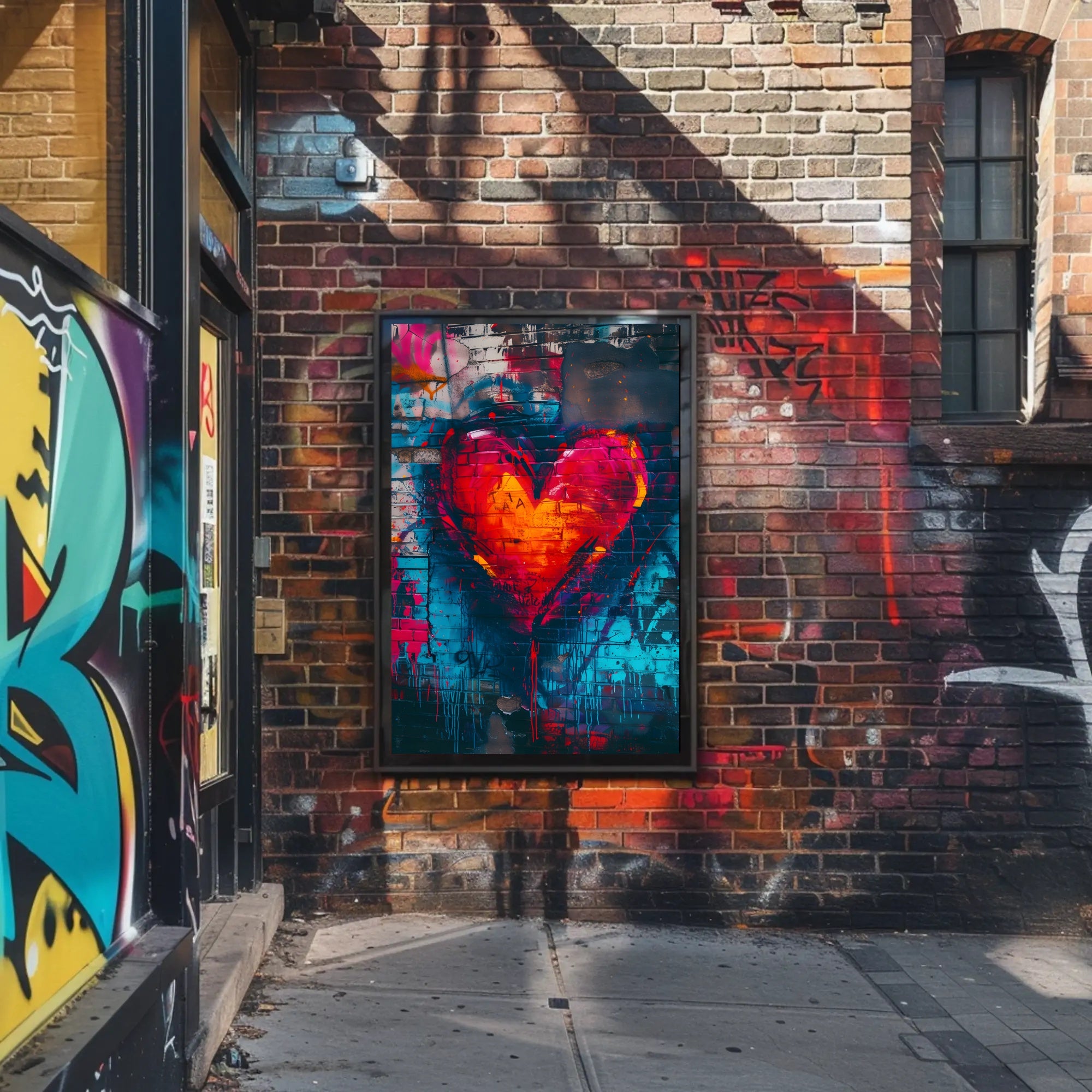 Heart Graffiti Art Poster for Urban Decor