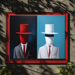 Faceless Figures Duality Abstract or Artistic Poster