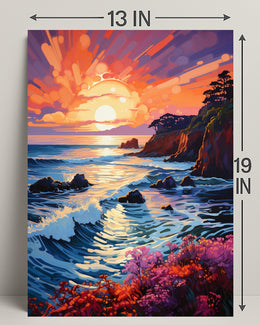 Vibrant Coastal Sunset Poster PosterGoat