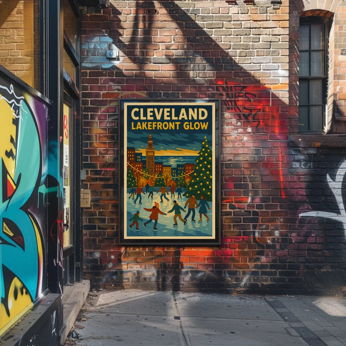 Cleveland Lakefront Glow Poster