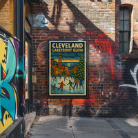 Cleveland Lakefront Glow Poster