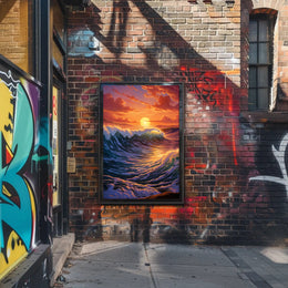 Sunset Waves Poster PosterGoat